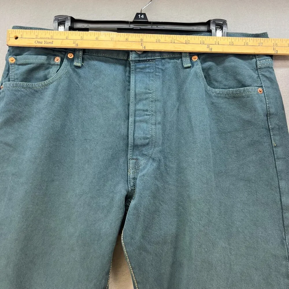 NWT Levi's 501 Big E Men's 36x36 Forest Green Button Fly Straight Minimalist